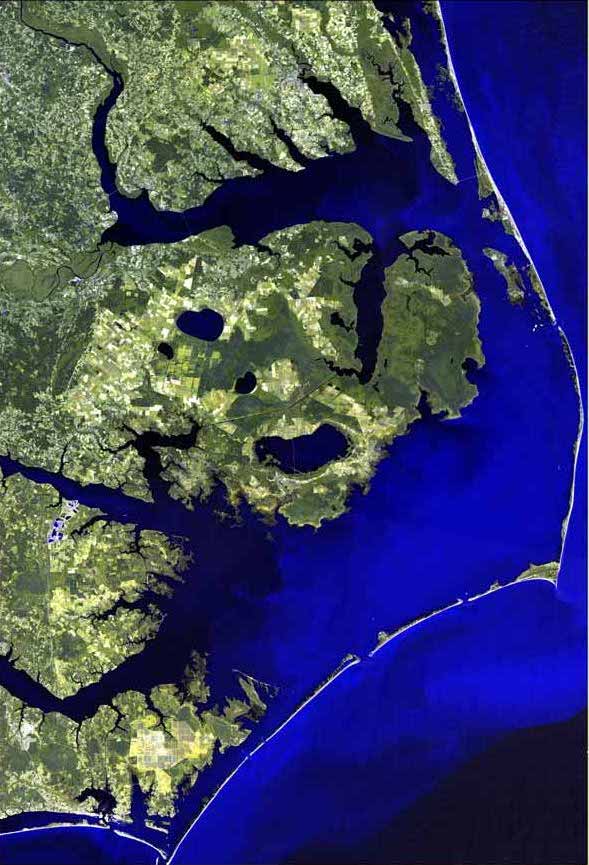 outer banks nc north carolina coast aerial satellite nasa island ocracoke map obx nccat space coastal river journal