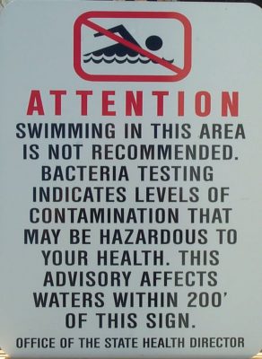 swimming warning sign, advisory