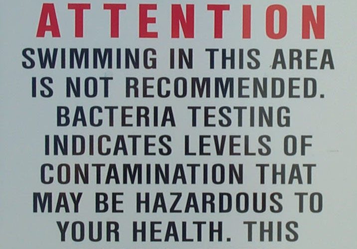 swimming warning sign, advisory