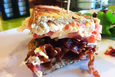 A pimento cheese BLT was on the menu at the late Nick's Diner that operated in downtown Wilmington. Purists tolerate say pimento cheese belongs all on its own on soft white bread, but even they'd have to admit that this sure looks good. Photo: Liz Biro.