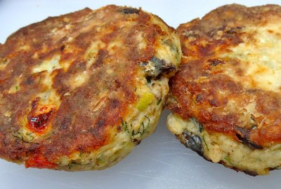 Fish cakes made from bluefish and sundried  tomatoes. Source; Joy of Kosher.com