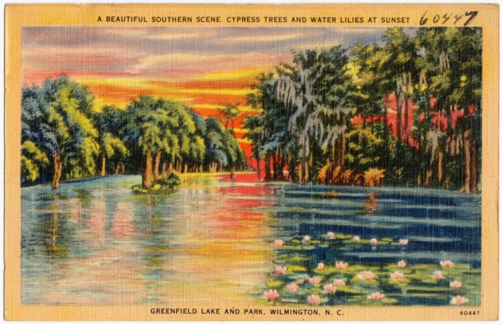 Greenfield Lake, depicted in this early 1900s postcard, figured prominently in the development of the club. Photo: UNC