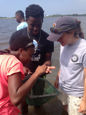 Rachel Davis, an AmeriCorps volunteer, right, is helping the N.C. Coastal Federation expand its coastal education services to new students.