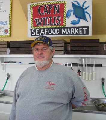 Bland waxes about the fishermen and fish houses he knows up and down the N.C. coast, like Neil Smith of Captain Willis Seafood Market in Emerald Isle. Photo: Sam Bland