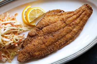 Fry breaded catfish for about four minutes, until crisp and well-browned. Photo: Essence Bar, New York