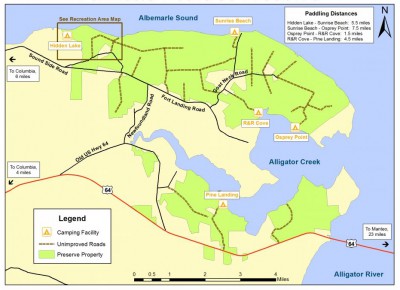 This map of the Palmetto-Peartree Preserve shows the network of logging roads throughout the preserve. Map: The Conservation Fund