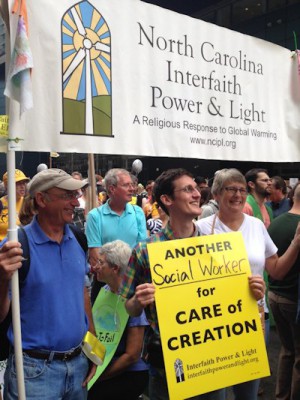 Mark Hooper, far left, and Penny attend a climate-change conference in New York. Photo: N.C. Interfaith Power & Light