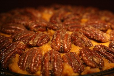 Rather than the familiar gooey marshmallows, many chefs choose toppings such as pecans for sweet potato casserole. Photo: FreckledPast, Flickr, Creative Commons