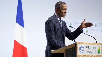 President Barack Obama addresses climate change during the Paris conference. Photo: White House