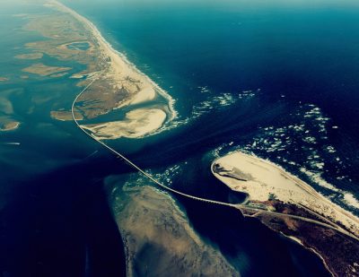 Shown is the Herbert C. Bonner Bridge as captured in a June 8, 2008, aerial photo. Photo: North Carolina Department of Transportation 