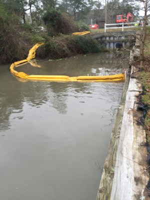 When complete, the system is expected to effectively and naturally treat stormwater that drains from the church properties, as well as from N.C. 24 and from shopping center properties across the street, protecting and improving the water quality in Deer Creek and ultimately Bogue Sound. Photo: Lexia Weaver