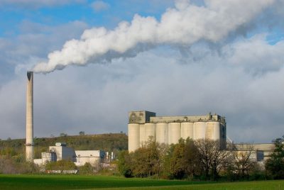 Industrial smokestacks directly emit particle pollution, but they also emit sulfur dioxide and nitrogen oxides, which react in the atmosphere to form fine particle pollution. Photo courtesy U.S. EPA