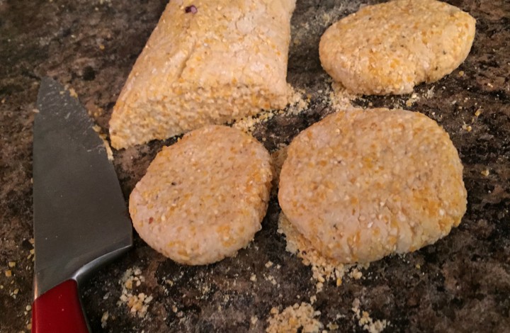 Some cooks pinch off pieces of cornmeal dumpling dough and shape it into patties by hand. Others roll the dough into a log and cut slices. If you're using medium- or coarse-ground cornmeal, the dough is easier to handle if you add all-purpose flour, 1/3 to 1/2 cup per cup of cornmeal. Don't overseason the mixture. Remember, the dumplings will absorb the flavor of the cooking broth. Just a little salt and black pepper is all you need. Photo: Liz Biro