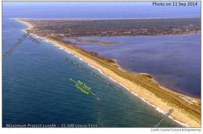 The proposed beach renourishment would cover about 2.9 miles of beach. Photo: Coastal Science and Engineering