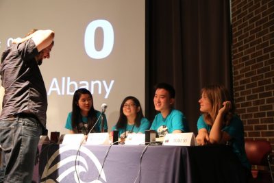 The Albany High School team of Albany, Calif., competes in the National Ocean Sciences Bowl in Morehead City. Photo: National Ocean Sciences Bowl