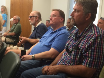 Greg Gore, left in blue shirt, and Sammy Varnam attended the meeting, Photo: Mark Hibbs