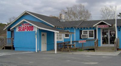 The restaurant adjoins a seafood market and small grocery in a building that used to be a house. Photo: Liz Biro