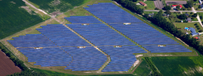 A 6.5-megawatt solar farm in Kinston, Lenoir County developed by Strata Solar. Photo from stratasolar.com.