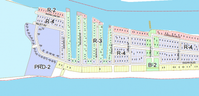 Property owners along the canals are concerned that removing sand from the protective frontal dunes could make their properties vulnerable in storms. Map: Topsail Beach