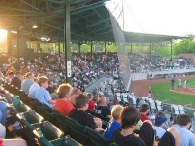 Fans watch a Kinston Indians baseball game at Grainger Stadium in 2006. Photo: Wikipedia