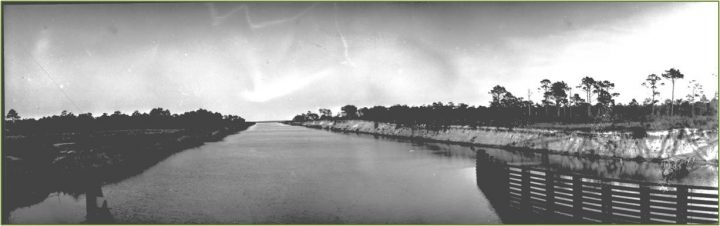 Snows Cut, part of the Atlantic Intracoastal Waterway, was completed in 1931. Photo: New Hanover County Public Library