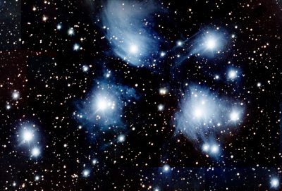 Here’s a close-up of Messier 45, the Pleiades. Photo: Gerry Lebing