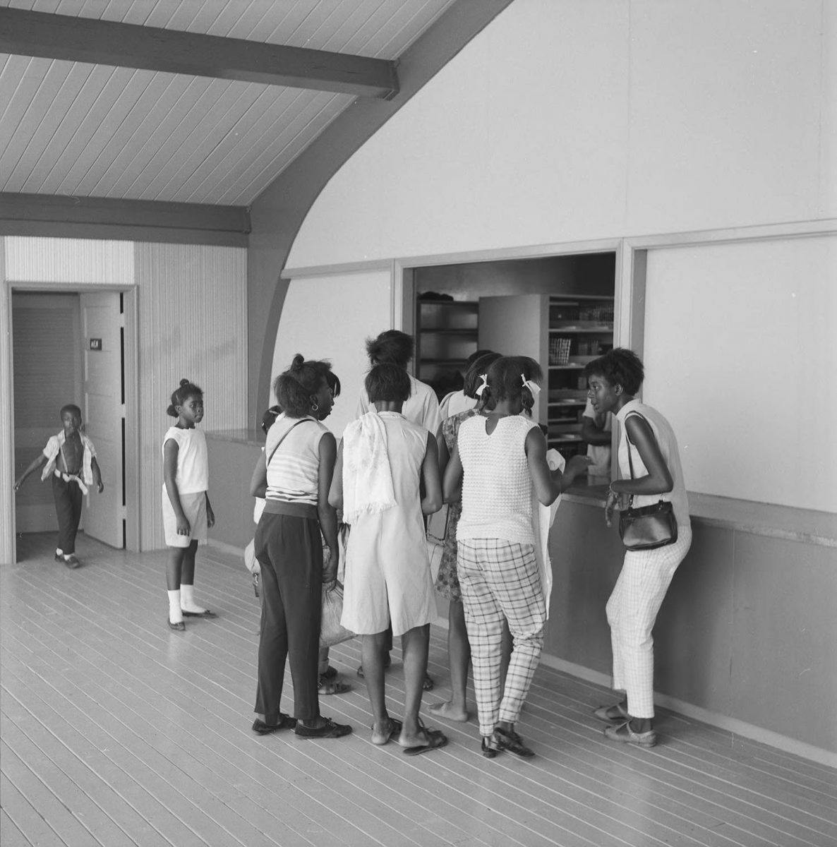 Visitors gather in the bathhouse at Hammocks Beach State Park in 1968. Photo: North Carolina Division of Parks and Recreation