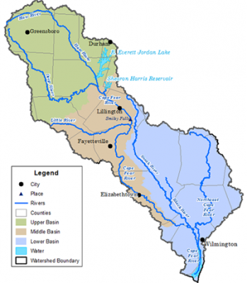 Cape Fear Basin. Map: NOAA. 