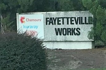 Fayetteville Works entrance sign.