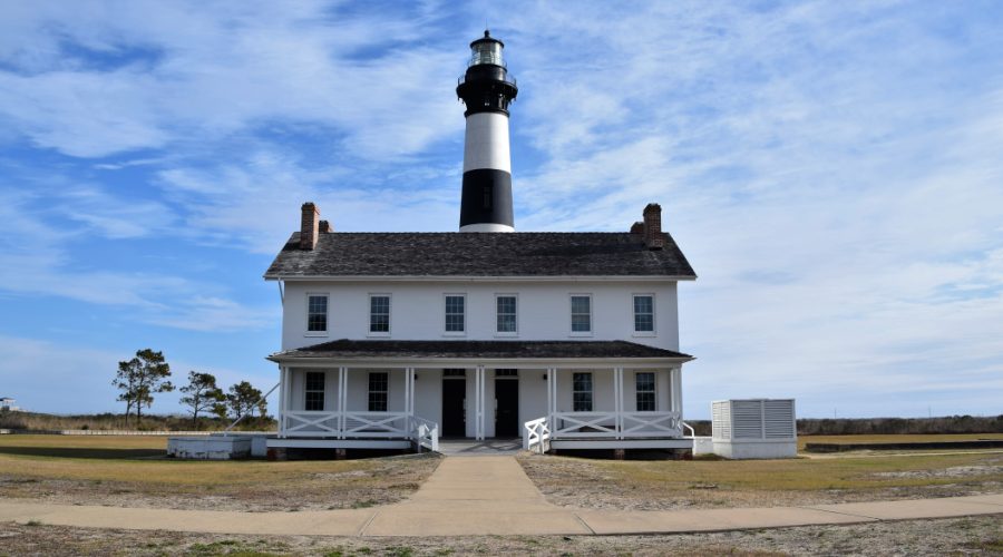 Bodie Island Lighthouse and keepers quarters. Photo: Mark Hibbs