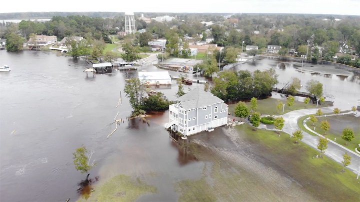 An aerial view flooding in Jacksonville in 2019. Photo: City of Jacksonville