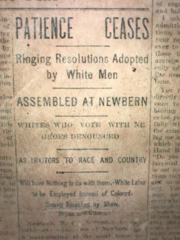 Raleigh News & Observer, 5 Nov. 1898

