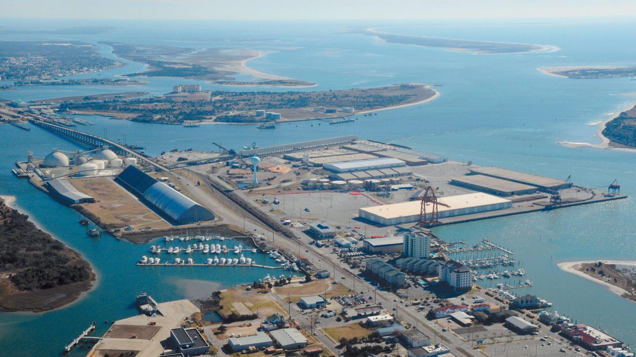 The North Carolina State Ports Authority’s facility on Radio Island could be used to support the nation’s offshore wind industry as a staging or manufacturing port for parts, according to one Carteret County official. Photo: News-Times
