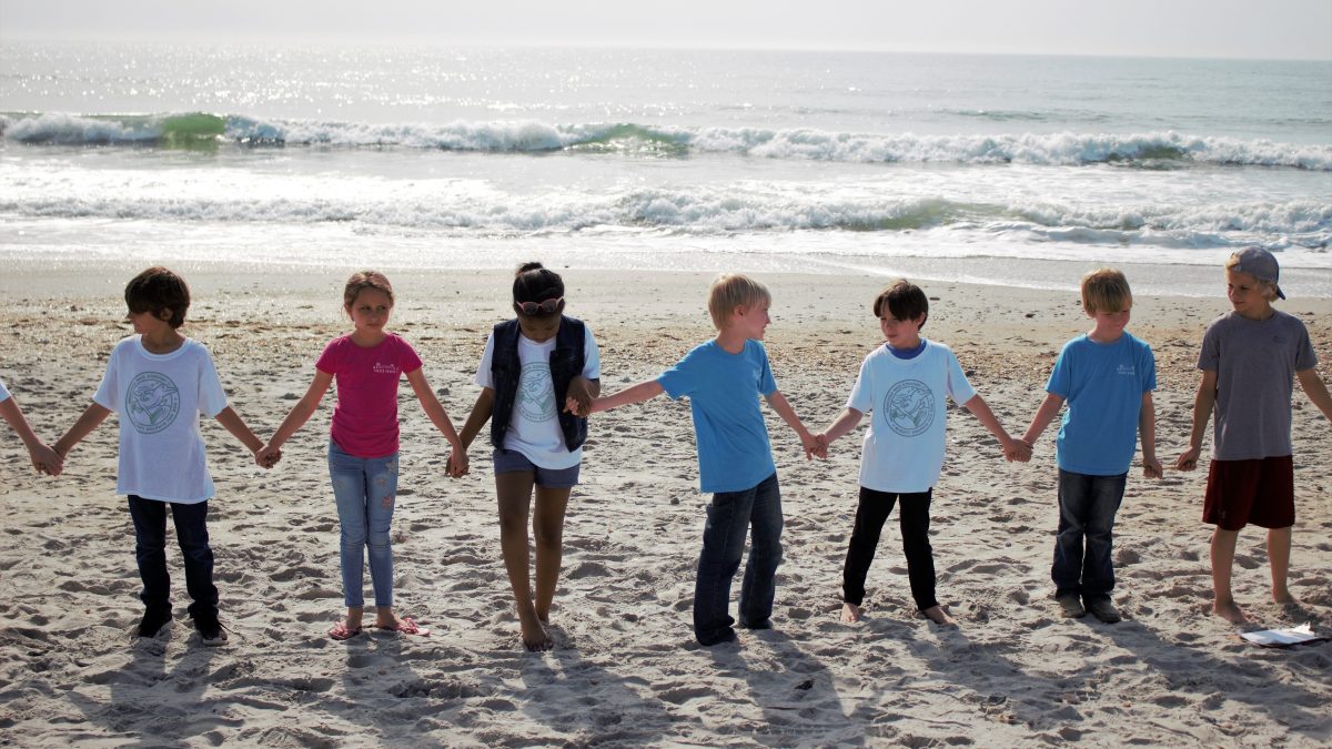 Wrightsville Beach Elementary students participate in a beach cleanup. Photo: Contributed