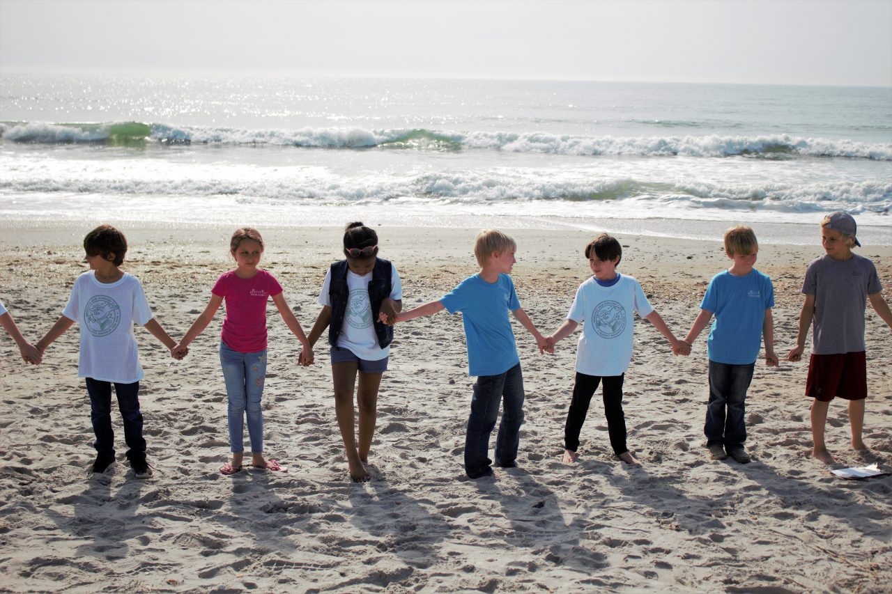 Wrightsville Beach Elementary students participate in a beach cleanup. Photo: Contributed