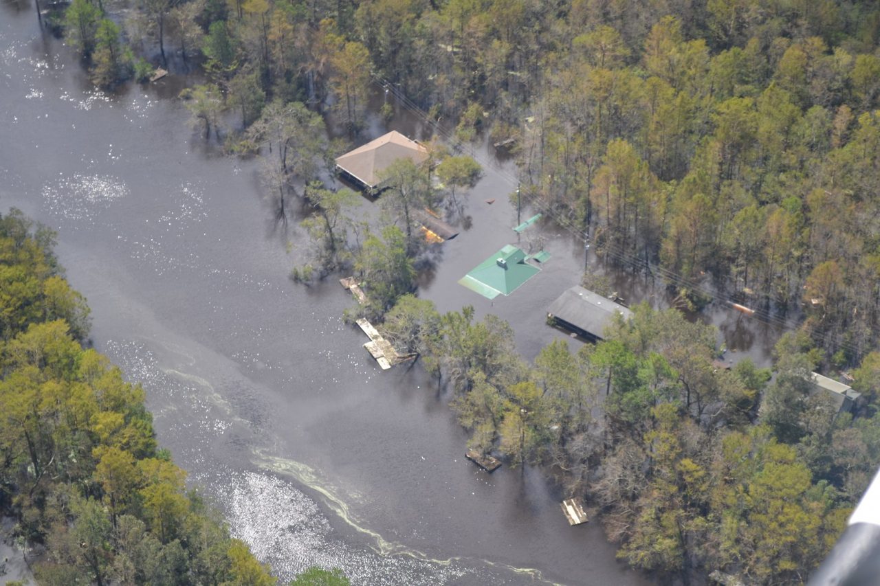 Because of frequent flooding, an example of which is shown in this Sept. 23, 2018, photo, 31 homes in Pender County will be acquired using funds approved by the state and FEMA. Photo: Pender County Emergency Management