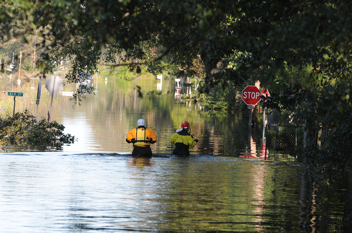 North Carolina National Guard soldiers are shown responding in floodwaters after Hurricane Matthew in 2016. Photo: U.S. Army National Guard Sgt. Leticia Samuels