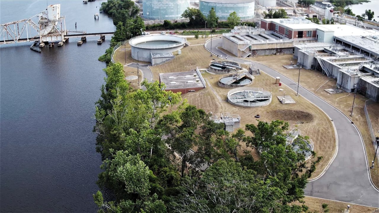 Cape Fear Public Utility Authority's Sweeney Water Treatment Plant on the Cape Fear River in Wilmington. Photo: CFPUA