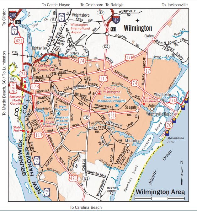 north carolina city map