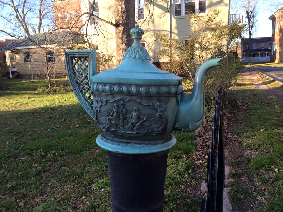 The teapot commemorating the Edenton Tea Party. Photo: Susan Rodriguez