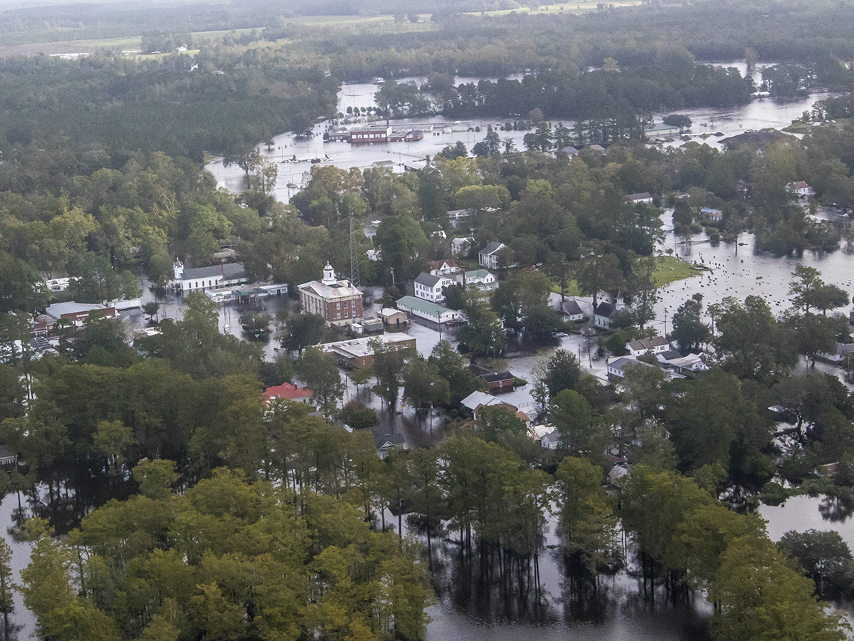 Trenton is flooded in the wake of Hurricane Florence in September 2018. Photo: Staff Sgt. Herschel Talley/Nebraska National Guard