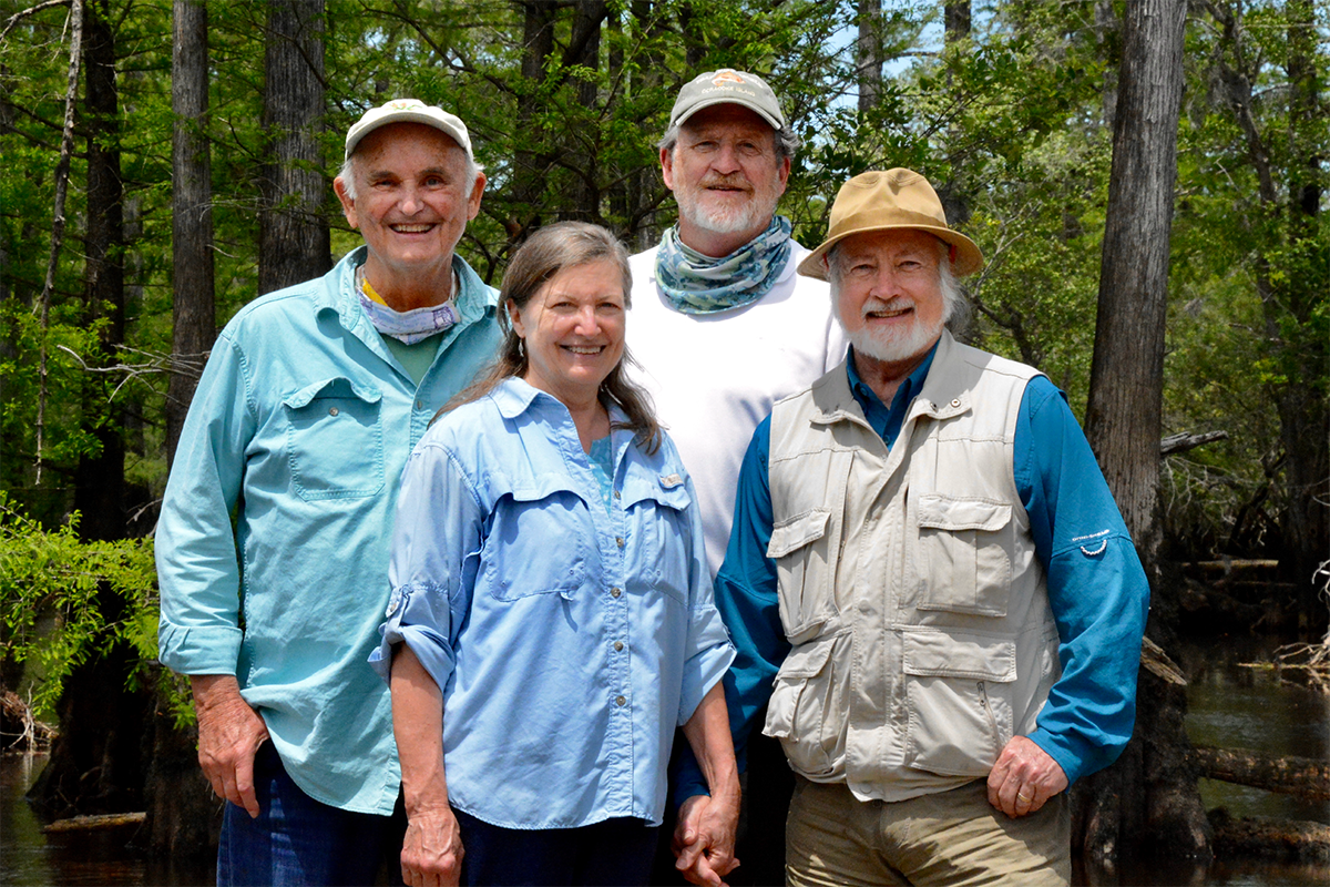 From left, Tom Earnhardt, Ann Cary Simpson, Scott Taylor and Bland Simpson. Photo: UNC Press