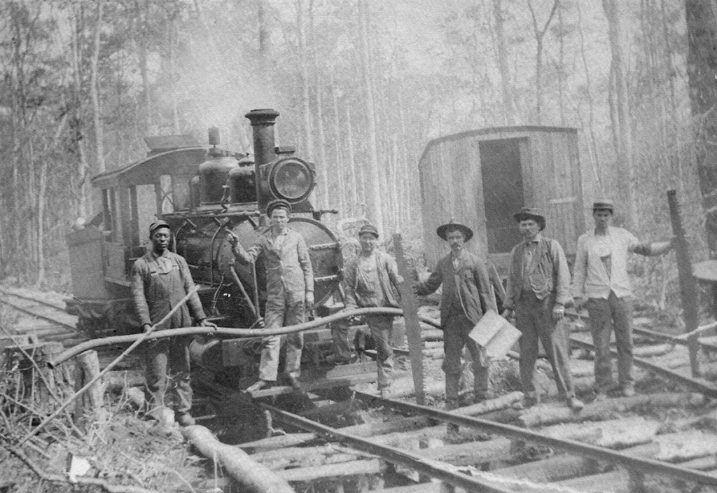 Loggers in the now abandoned Buffalo City on the Dare County mainland. Photo: Outer Banks History Center  