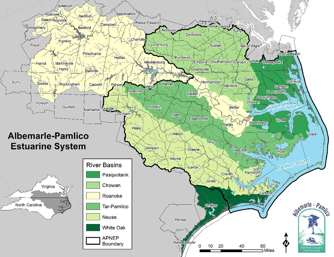 The Albemarle-Pamlico estuarine system. Image: APNEP, included in 2021 update