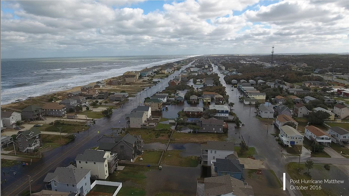 Hurricane Mathew flooded about 50% of the developed land in Nags Head. Photo: Town of Nags Head