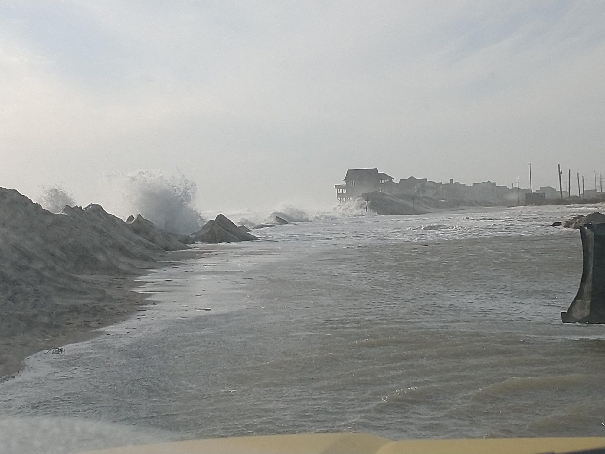 N.C. 12, a section shown here Nov. 8, was closed Nov. 7-9 from Basnight Bridge to Rodanthe. Photo: NCDOT Facebook