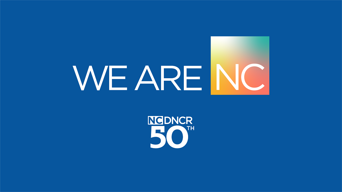 We are NC, 50th anniversary logo for North Carolina Department of Natural and Cultural Resources. 