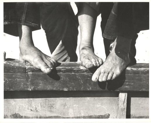 Mullet fishermen’s feet, Bald Head Island, 1938. Photo: Charles A. Farrell, courtesy, State Archives of North Carolina 