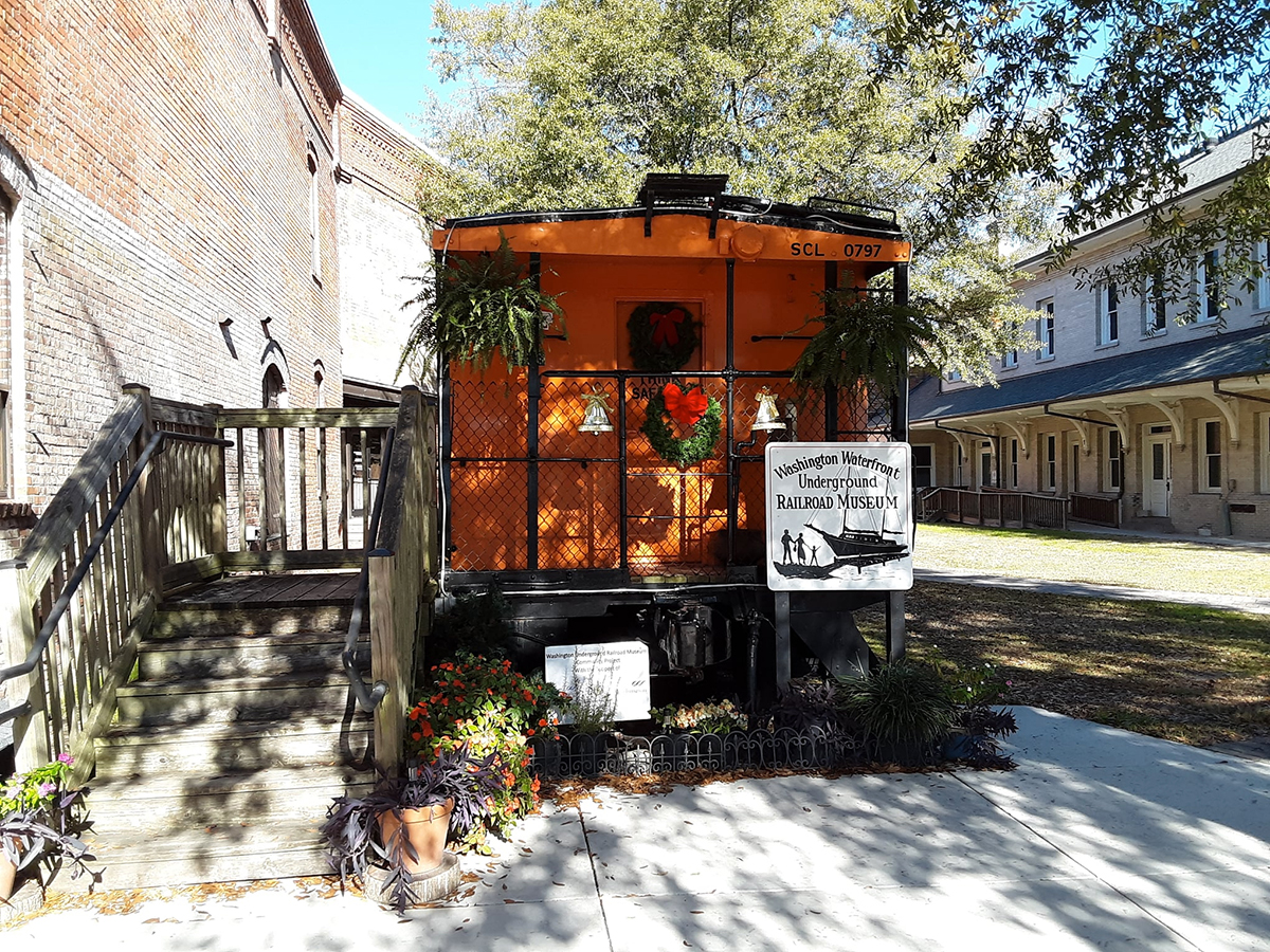 The Washington Waterfront Underground Railroad Museum is housed in a caboose at the corner of Main and Gladden streets. Photo: Contributed