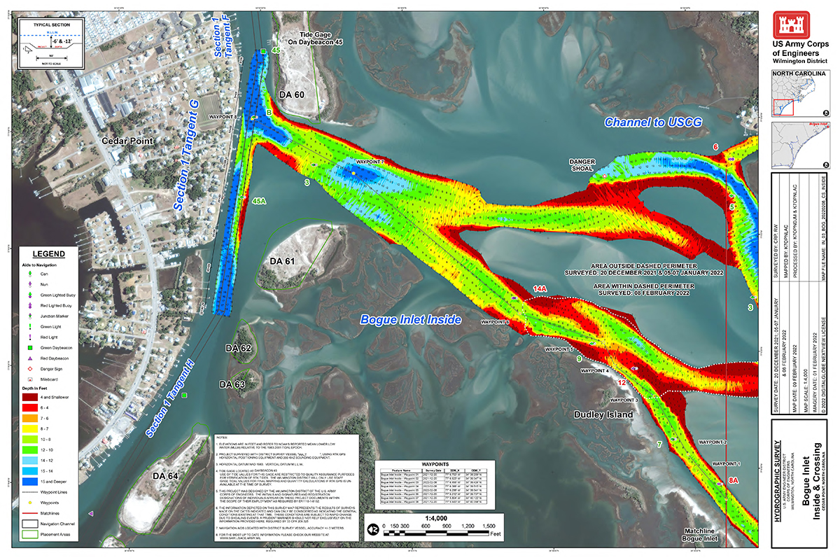 Inside Bogue Inlet as surveyed in December, January and February. Source: Corps